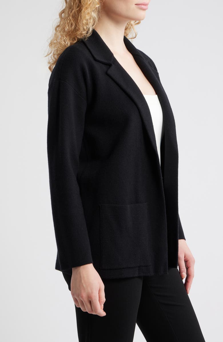 AK ANNE KLEIN Open Front Knit Blazer, Alternate, color, Anne Black