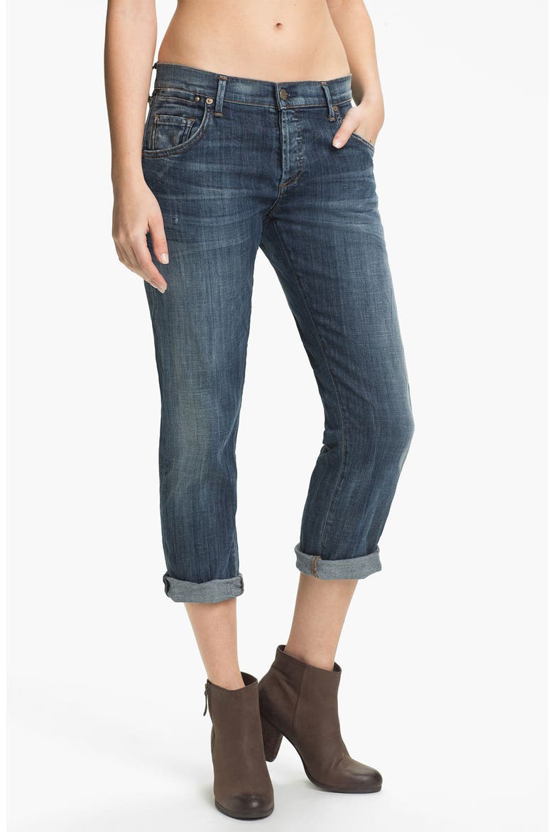 'Dylan' Crop Relaxed Fit Jeans, Main, color, DRAMA