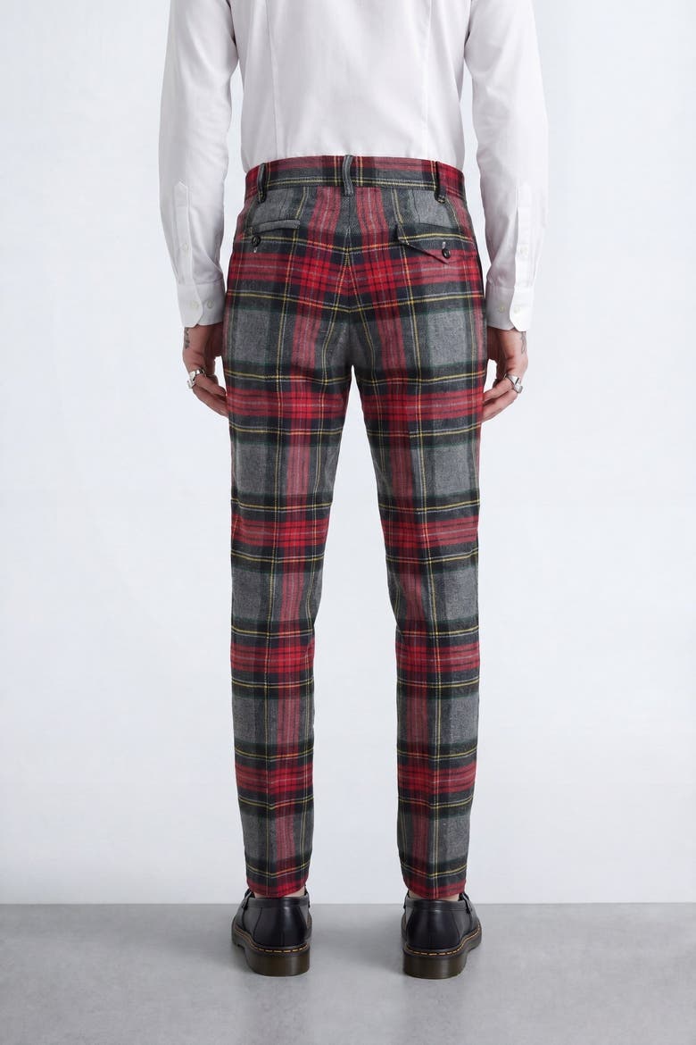 Cardosi Slim Fit Tuxedo Trousers, Alternate, color, Red Grey
