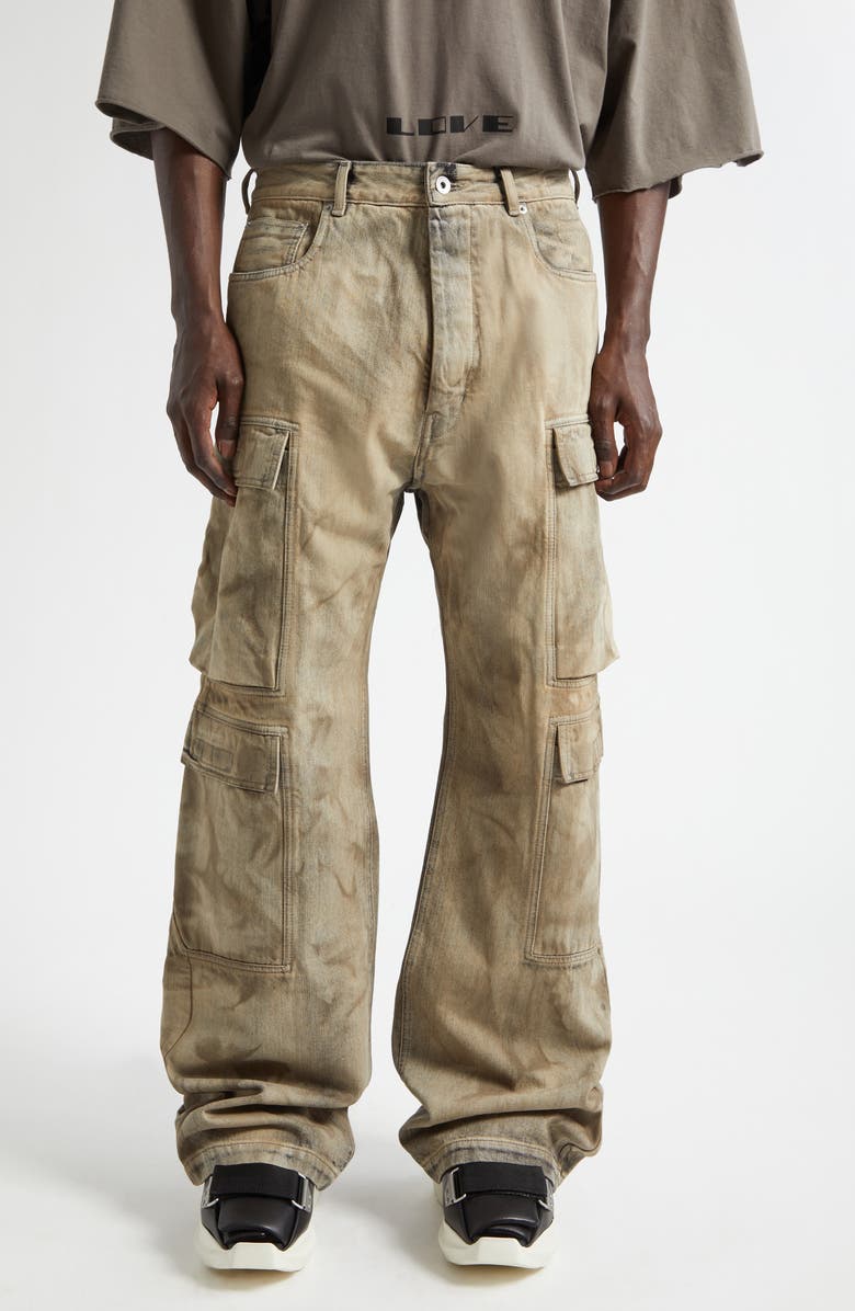 Rick Owens DRKSHDW Double Cargo Jeans, Main, color, Dust