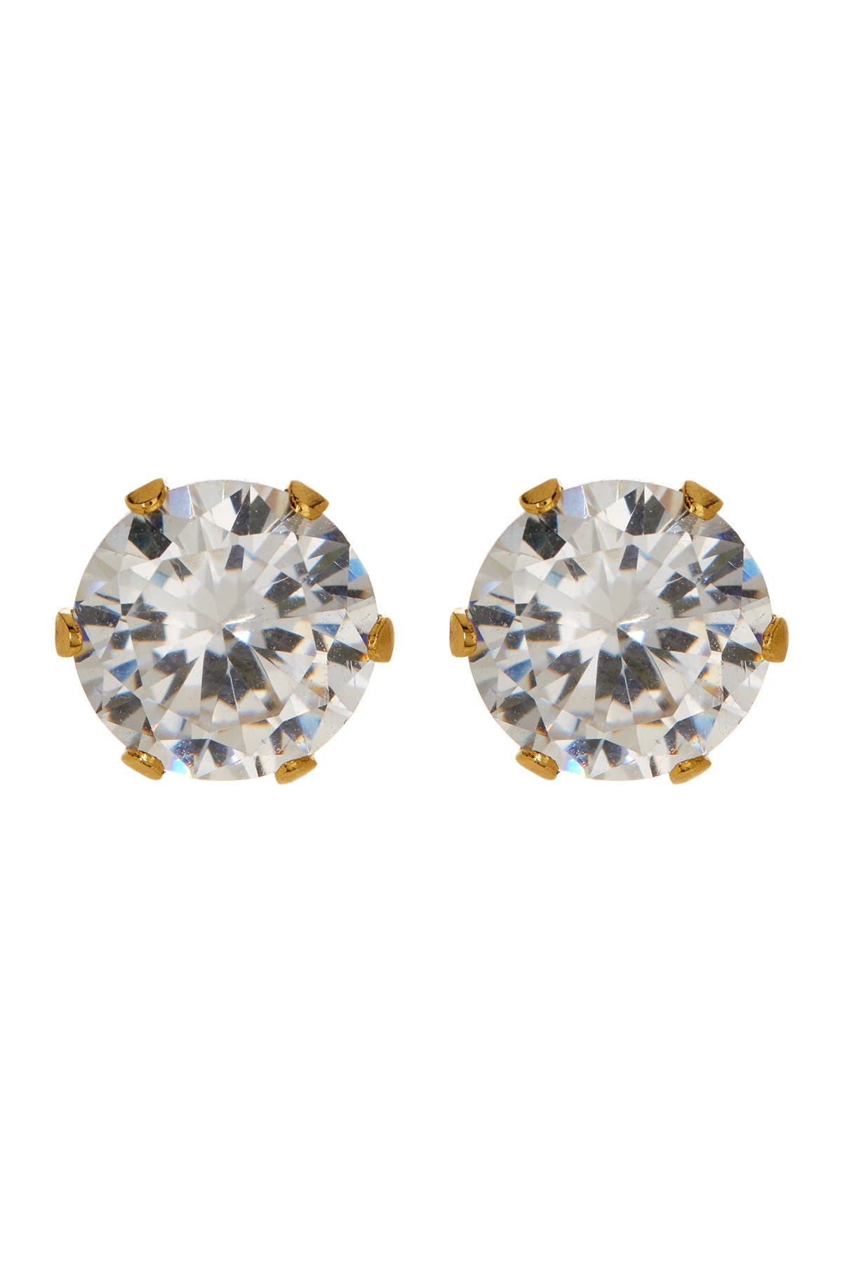 HMY JEWELRY Round Simulated Diamond Stud Earrings