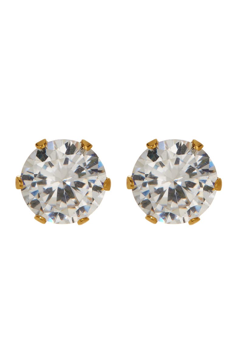 HMY JEWELRY Round Simulated Diamond Stud Earrings, Main, color, NO COLOR