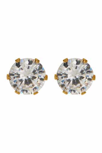 HMY JEWELRY Round Simulated Diamond Stud Earrings