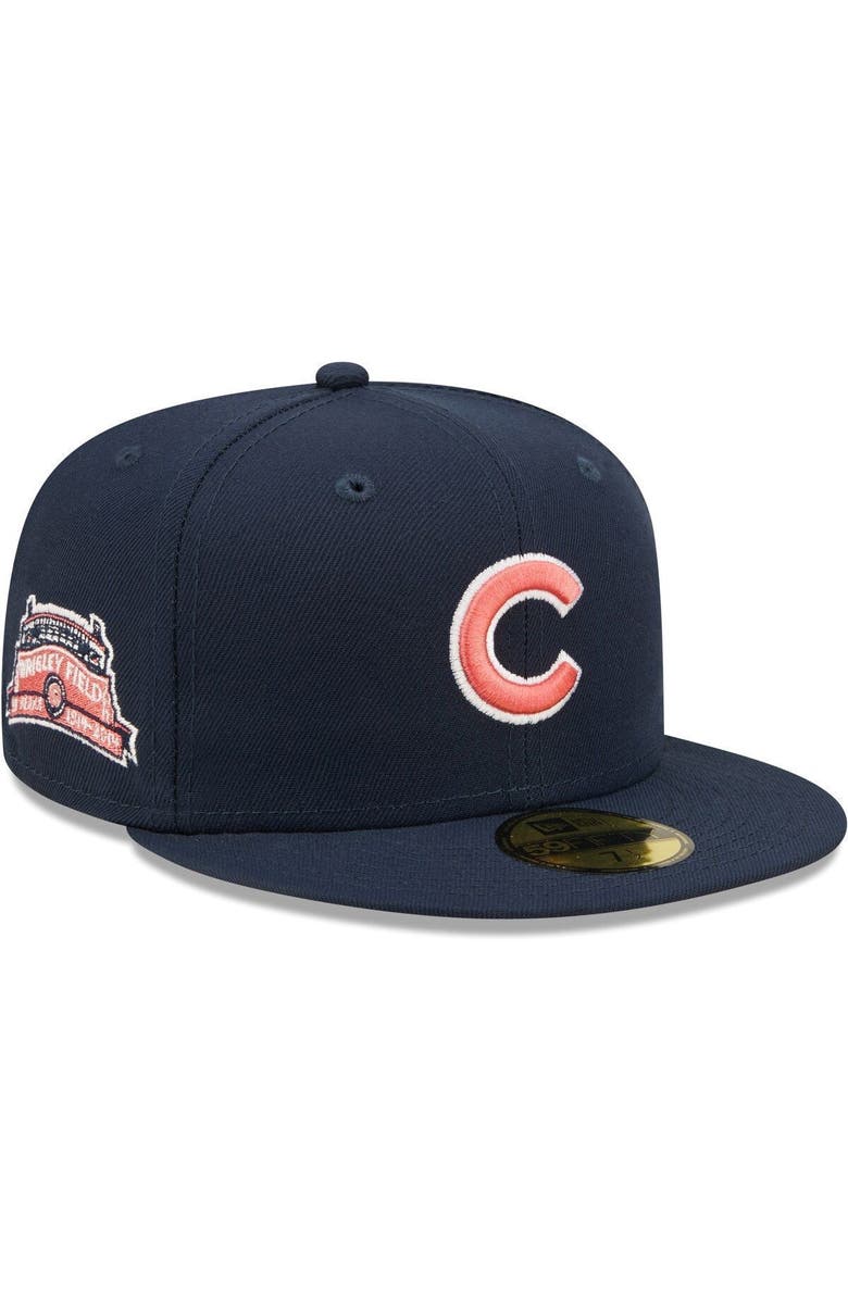 New Era Men's New Era Navy Chicago Cubs Wrigley Field 100th Anniversary Lava Undervisor 59FIFTY Fitted Hat, Alternate, color,