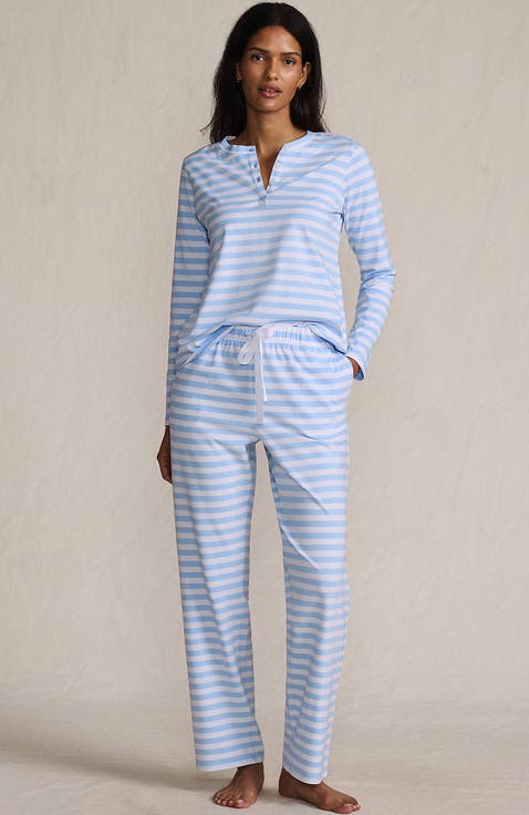 Knit 2 Piece Pajama Set - Long Sleeve Top and Pants