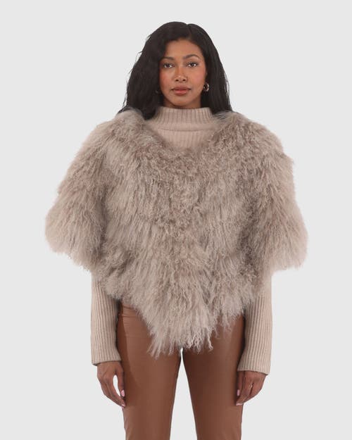 Gorski Select Mongolian Lamb Shawl In Brown