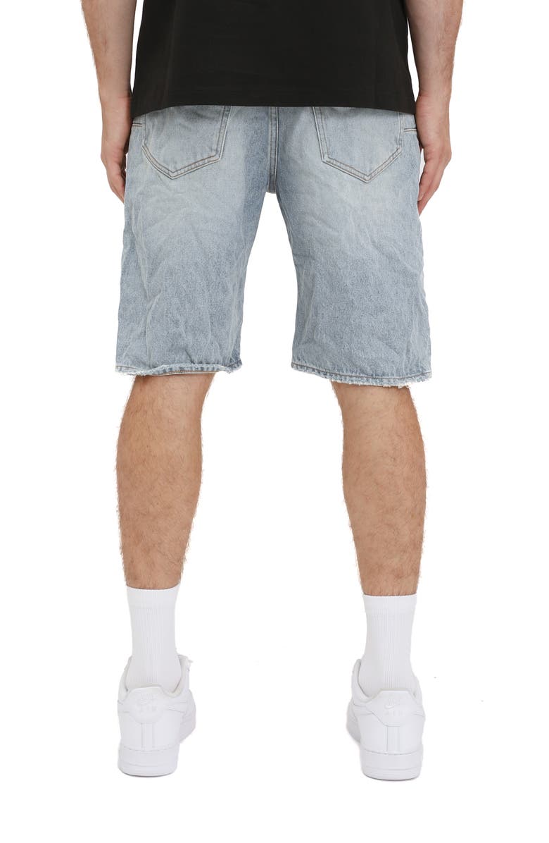 PURPLE BRAND Rivio Worn Relaxed Fit Denim Shorts, Alternate, color, Light Indigo