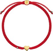 Karma and Luck Enchanting Love - Red String Gold Heart Charm Bracelet