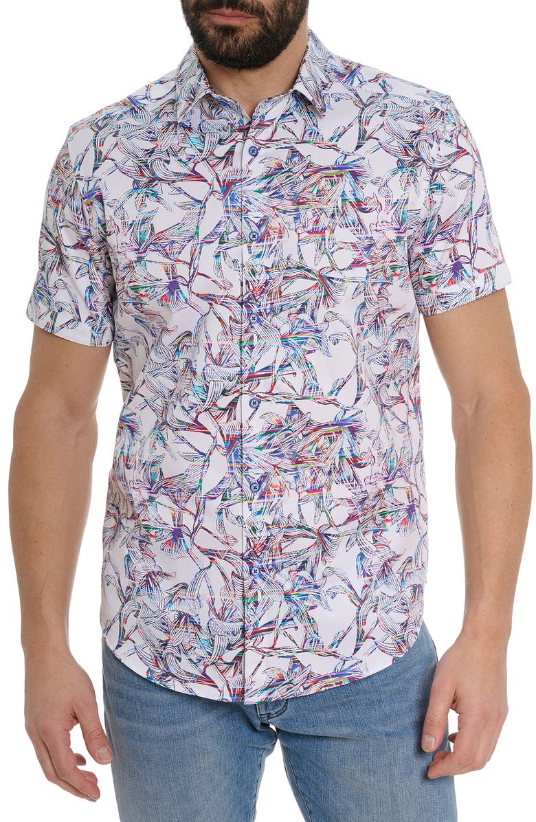 Robert Graham Hargett Short Sleeve Button Up Shirt, Main, color,