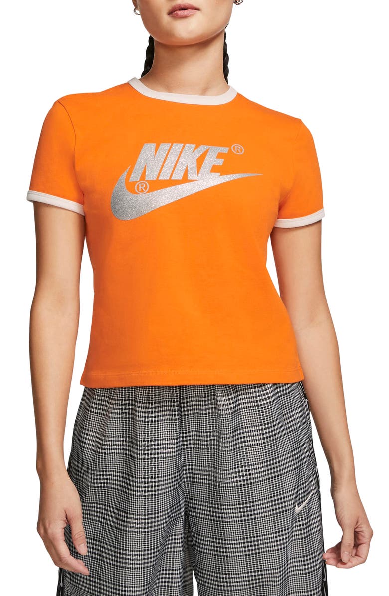 Nike x Olivia Kim NRG Futura Logo Tee, Main, color, Bright Ceramic