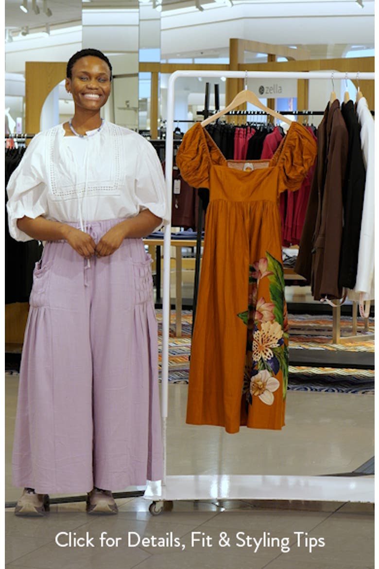 Hilo Arrangement Linen Blend Midi Dress video
