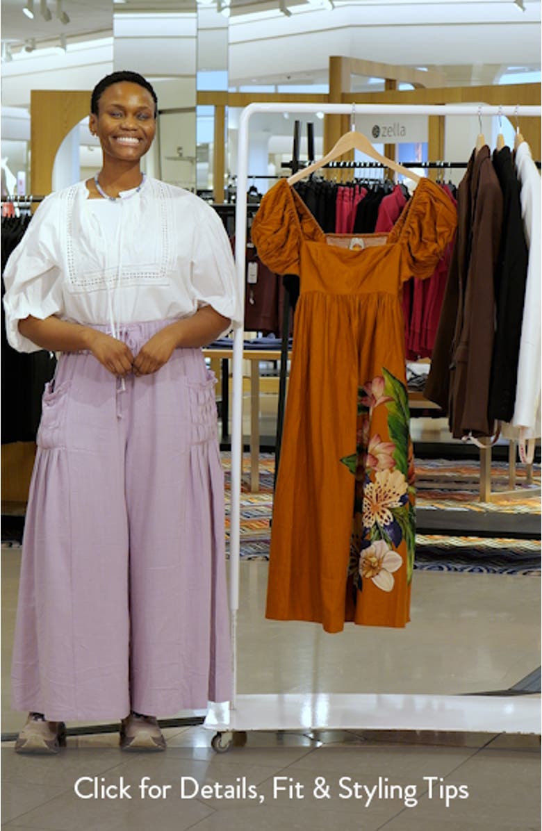 Hilo Arrangement Linen Blend Midi Dress, sales video thumbnail