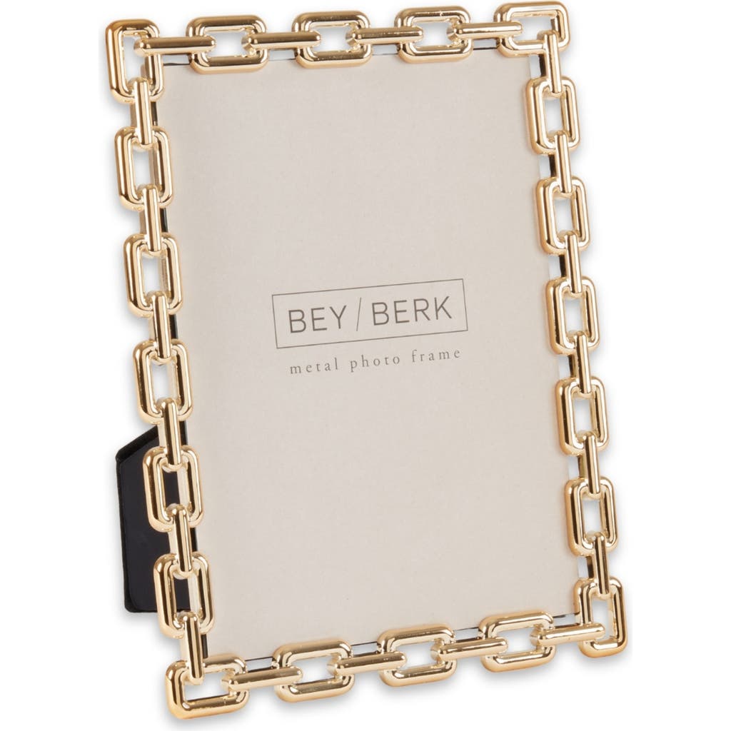 Bey-berk Link Picture Frame In Gold