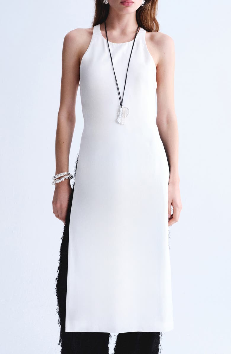 MANGO Open Back Satin Top, Main, color,