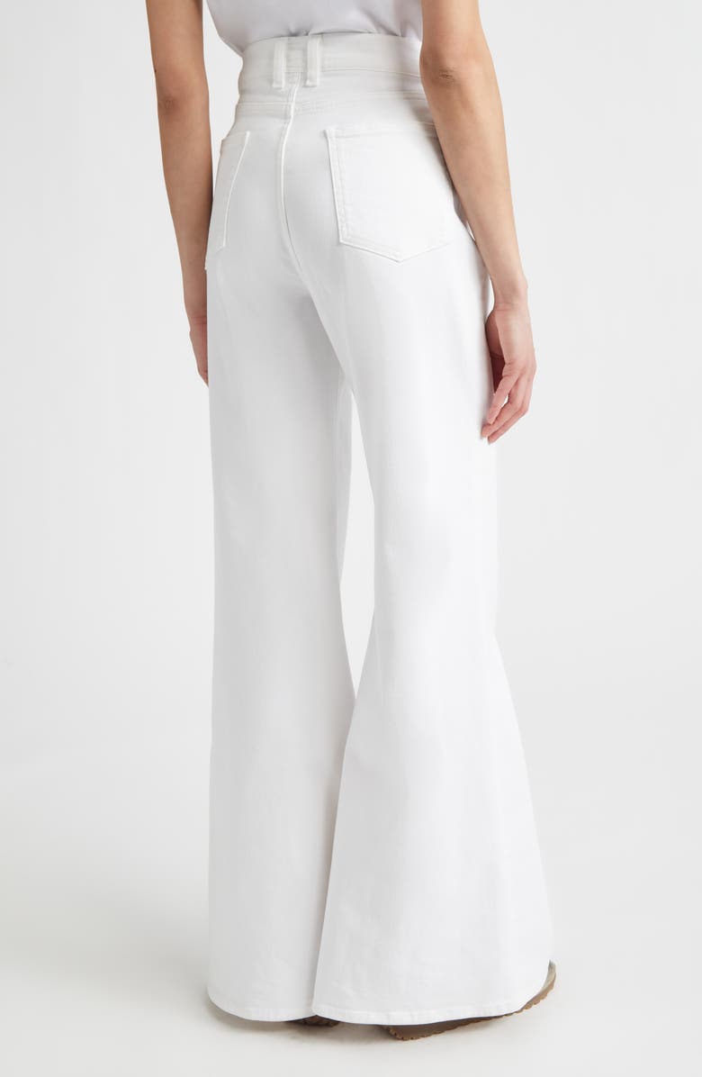 Eleventy Stretch Denim Flare Leg Jeans, Alternate, color, 01 White