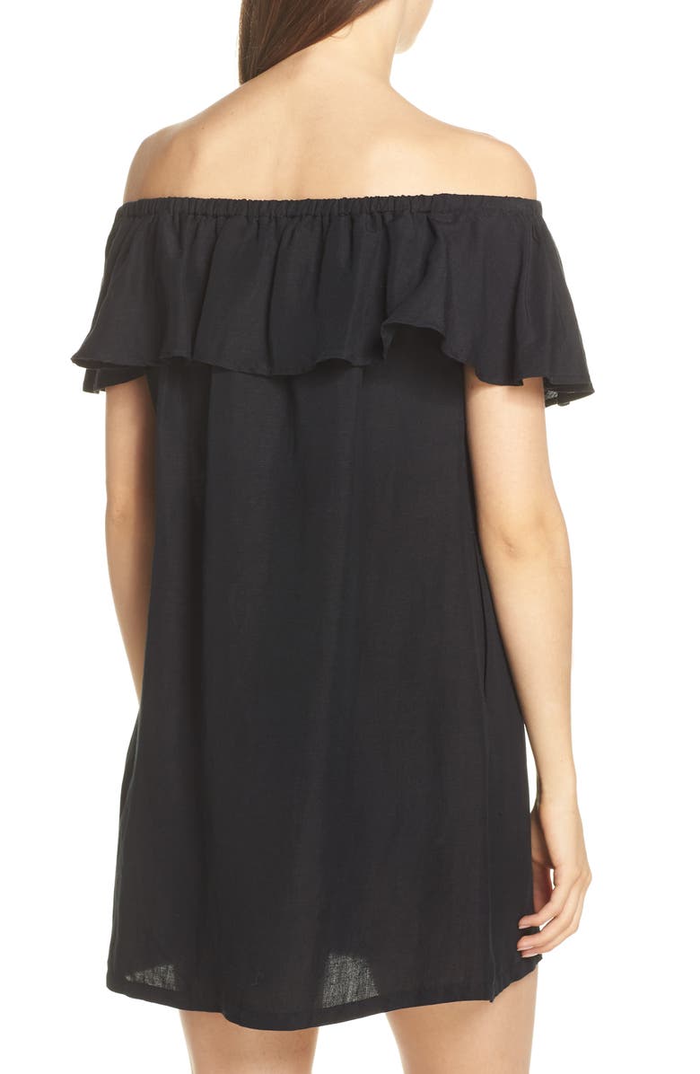 Tommy Bahama Off the Shoulder Cover-Up Dress, Alternate, color, 