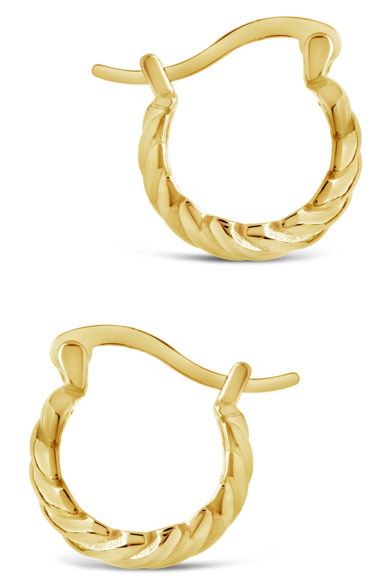 Croissant Dome Hoop Earrings, Alternate, color, GOLD