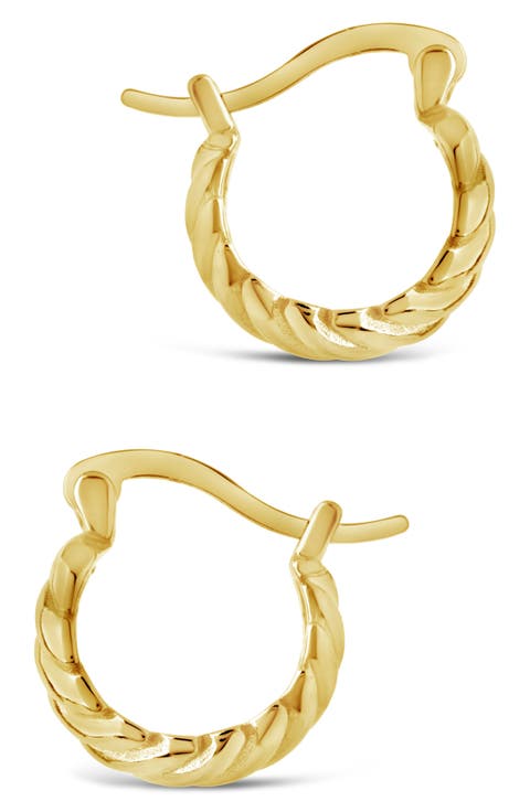 Croissant Dome Hoop Earrings