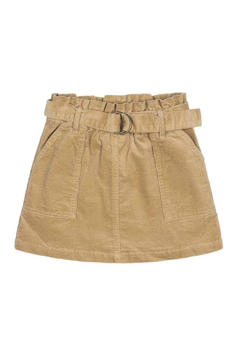 Girls' Corduroy Cinch Waist Skirt, Toddler, Main, color, Khaki Fine Wale