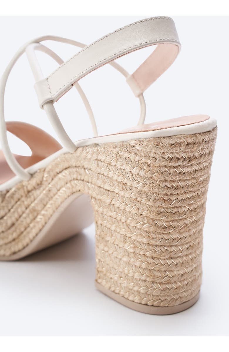 VISCATA Elia Leather Espadrille Sandal Heels, Alternate, color, Ivory