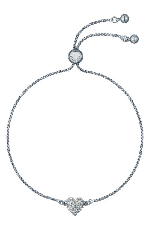Ted Baker Adoria Crystal Sweetheart Charm Bracelet In Silver Tone/clear Crystal