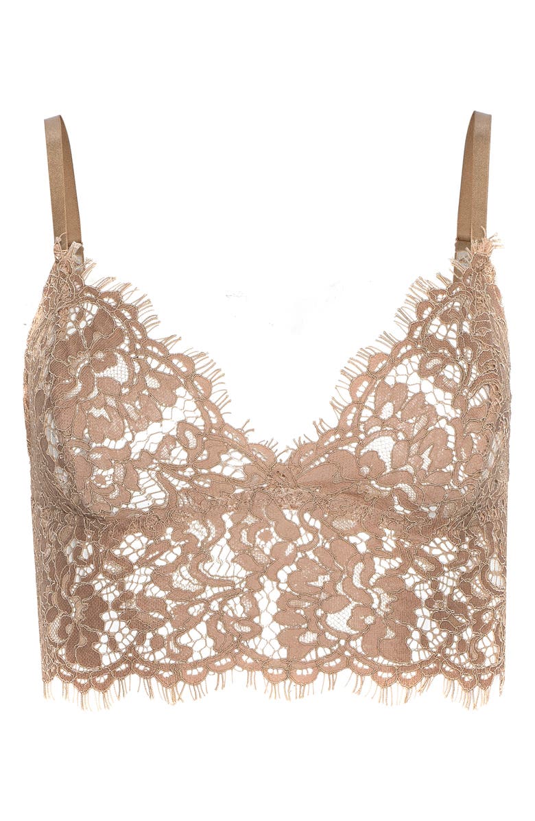 L'AGENCE Aislin Lace Bralette Top, Alternate, color, Cappuccino