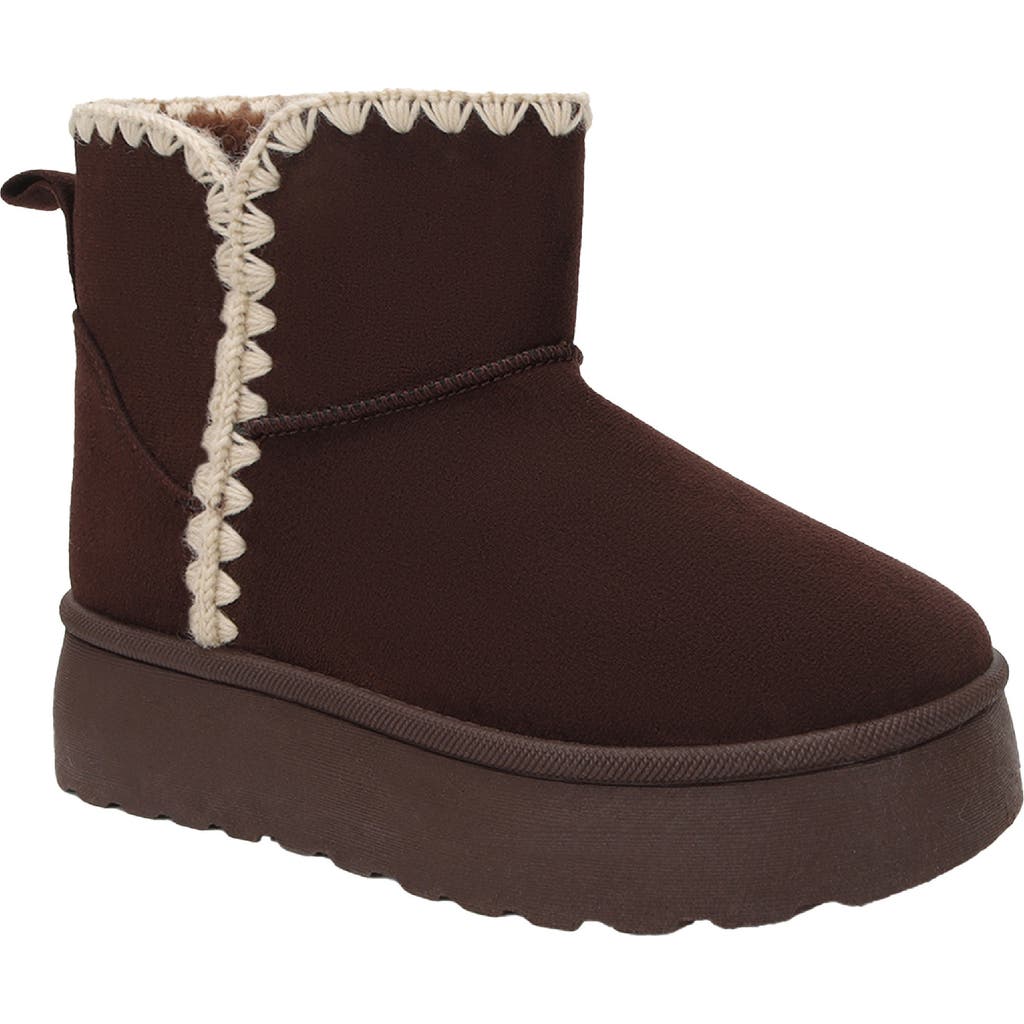Seven7 Owen Embroidered Faux Suede Boot In Brown