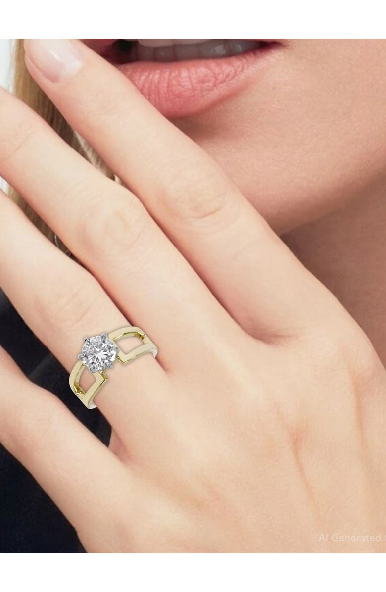 Bliss Diamond Certified 2ct Round Solitaire Lab Grown Diamond Engagement Ring 14K Gold, Alternate, color, 