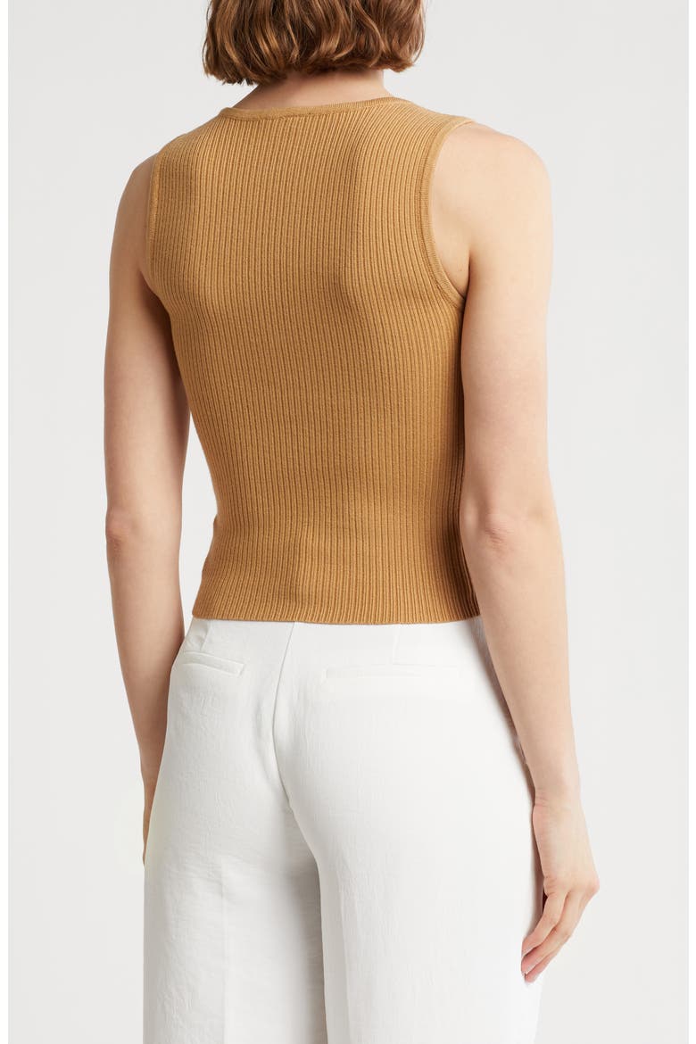 Sandy V-Neck Sweater Tank, Alternate, color, SAND