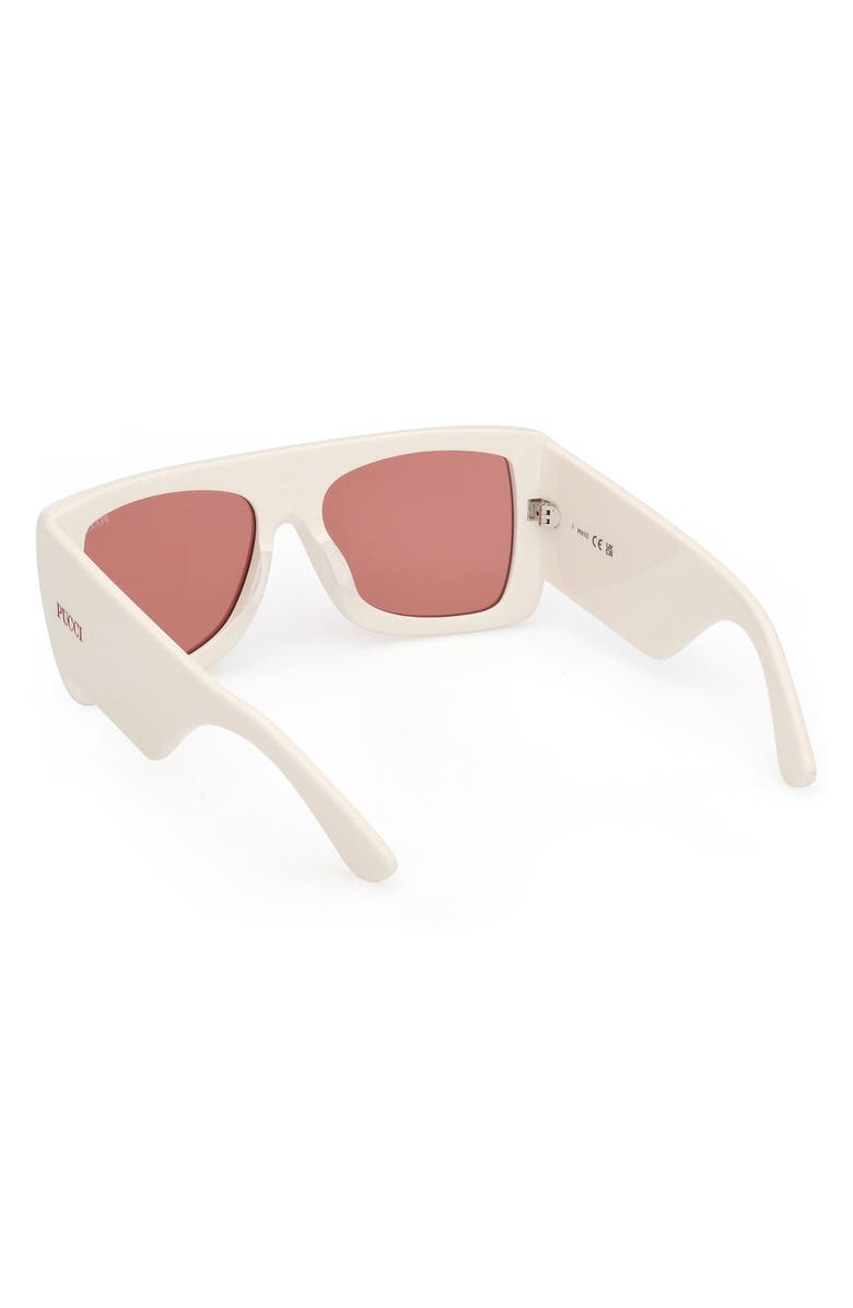 Emilio Pucci 56mm Square Sunglasses, Alternate, color, White / Bordeaux