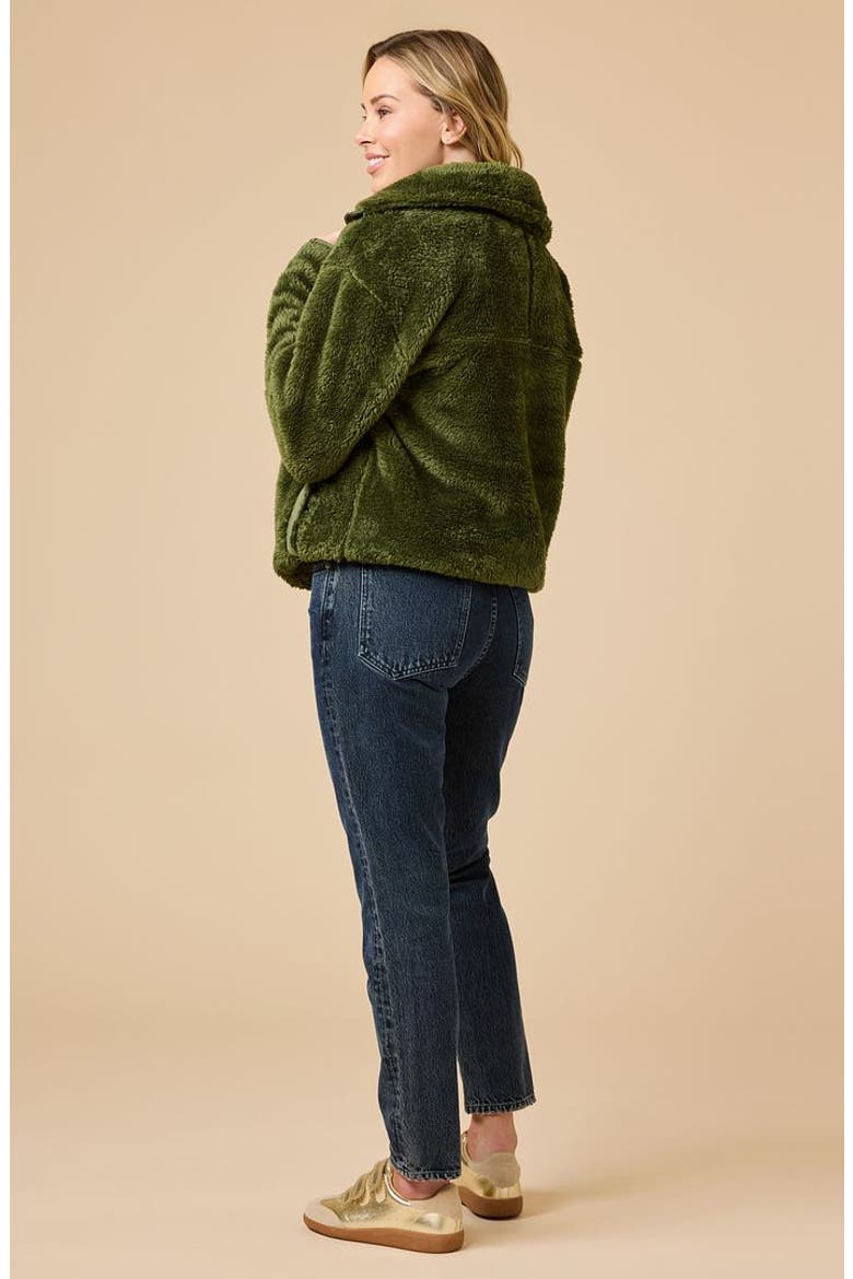 DreamPlush 1/4 Zip Pullover Jacket, Alternate, color, Olive
