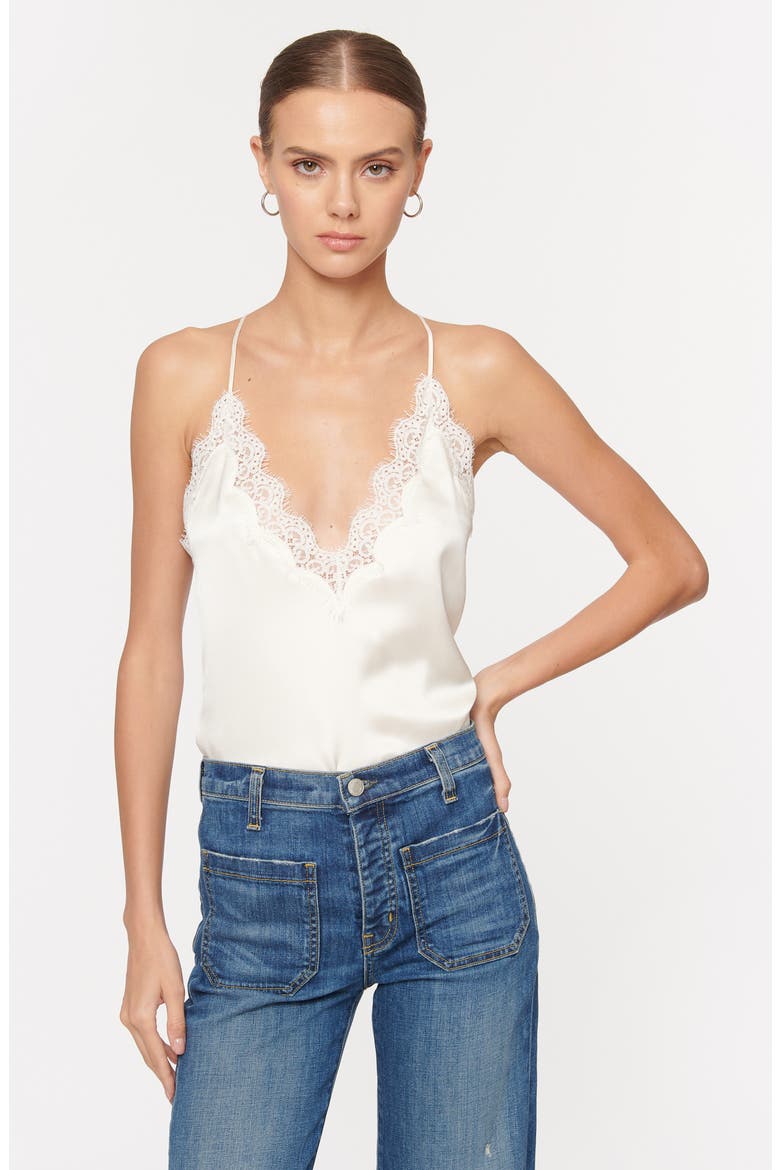 Everly Silk Camisole, Alternate, color, WHITE