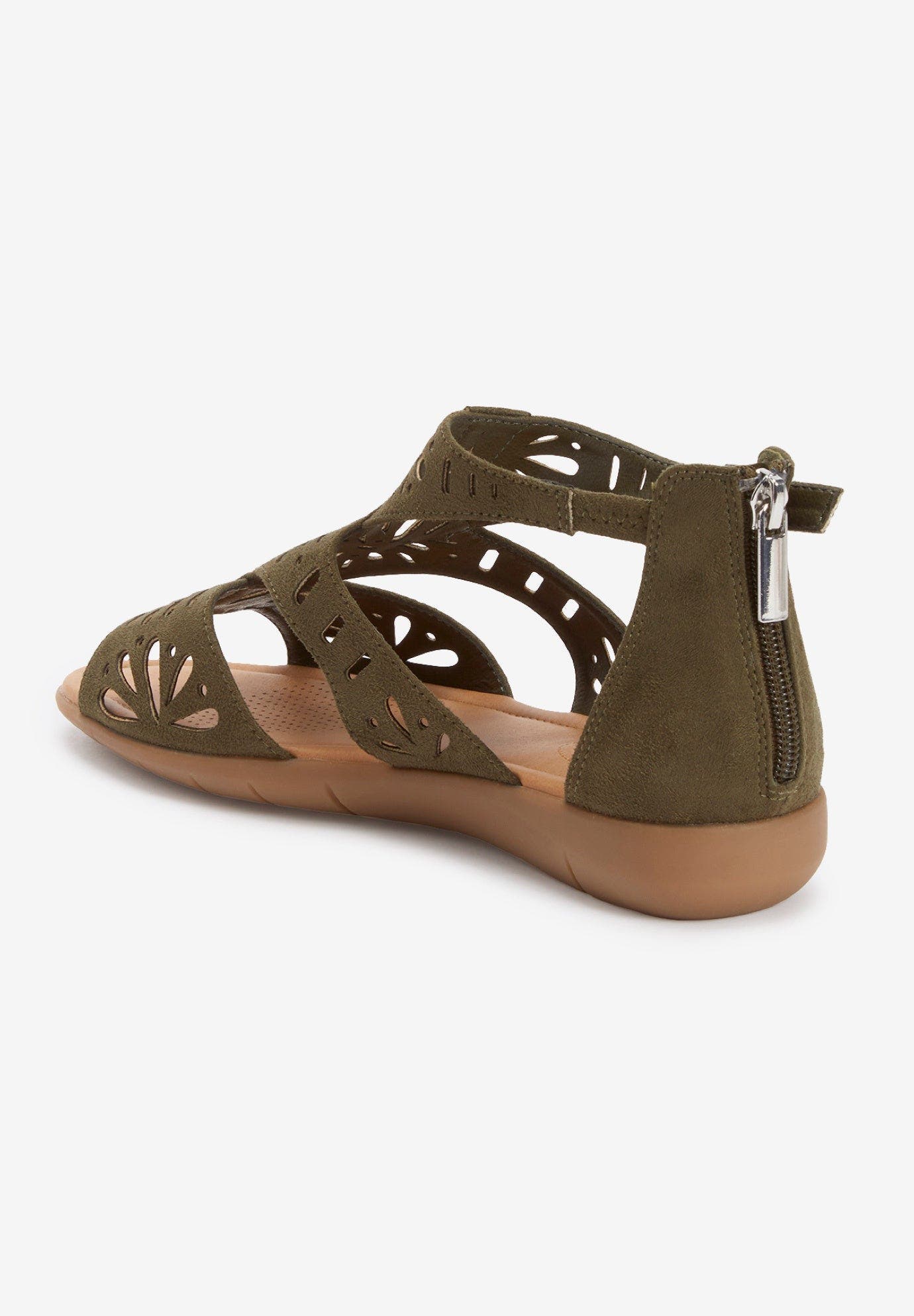 Comfortview The Milana Sandal, Alternate, color, Dark Olive