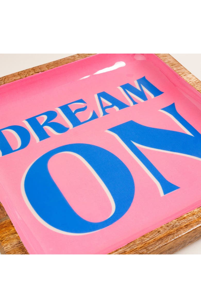 Zsa Zsa Zsu Lakri Mango Wood Tray 8X8 In, Alternate, color, Pink