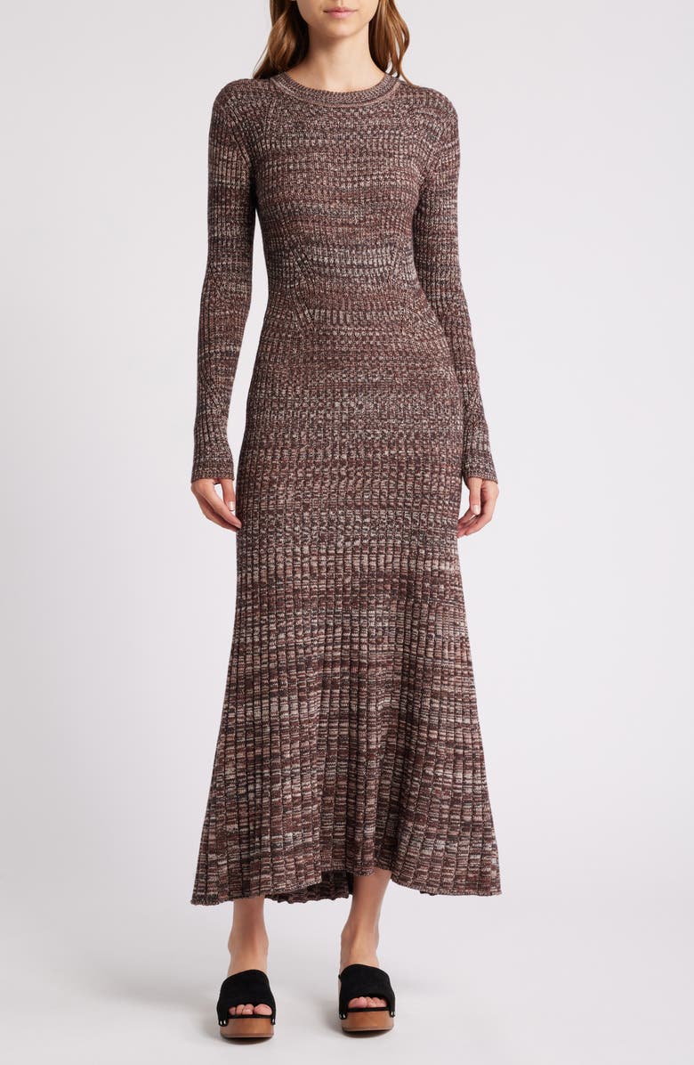 SESSÙN Tammi Long Sleee Rib Maxi Dress, Main, color, 