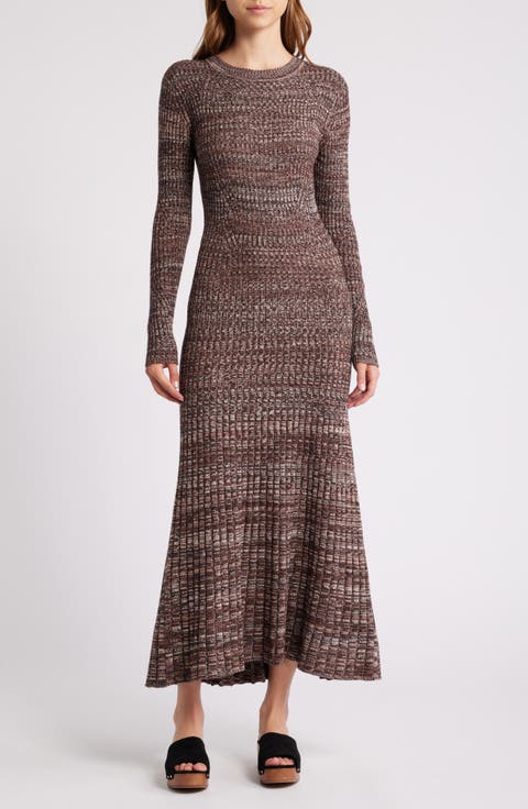 Tammi Long Sleee Rib Maxi Dress