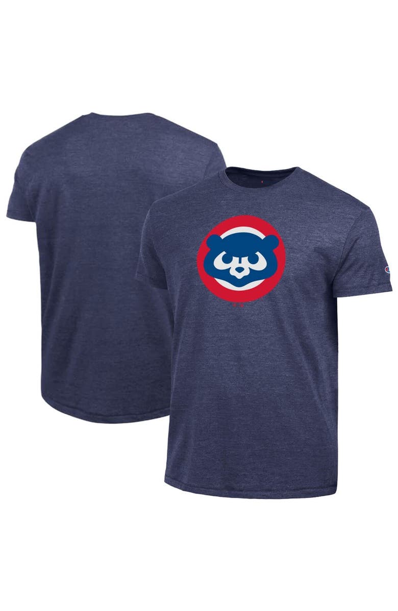 Champion Men's Champion  Navy Chicago Cubs Cooperstown Logo Tri-Blend T-Shirt, Main, color, Navy