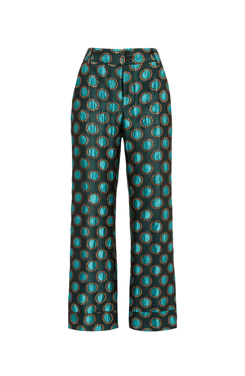 La DoubleJ Hendrix Pants Jacquard Winter Sun Emerald, Alternate, color,