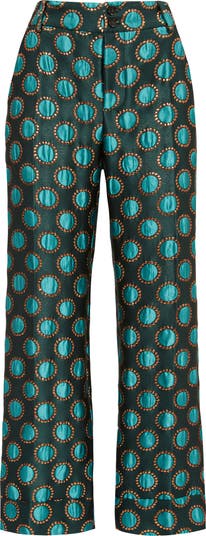 La DoubleJ Hendrix Pants Jacquard Winter Sun Emerald | Nordstrom