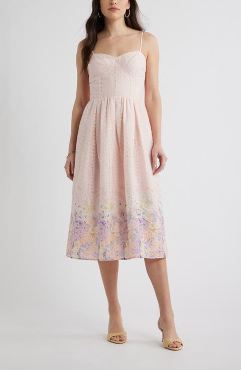 Seamed Bodice Broderie Anglaise Dress