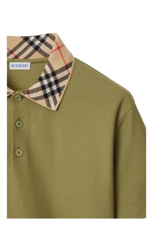 Burberry Organic Cotton Blend Polo Shirt In Green