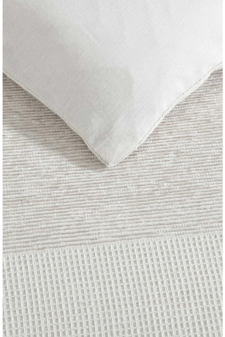 Chenille Waffle Stripe Comforter Set, Alternate, color, MOONLIGHT