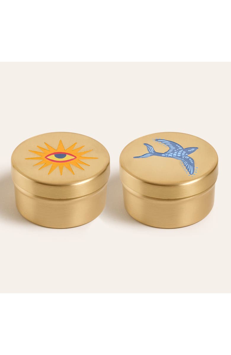 Zsa Zsa Zsu Lotus Brass Decorative Box 2 Pcs Set, Main, color, Gold