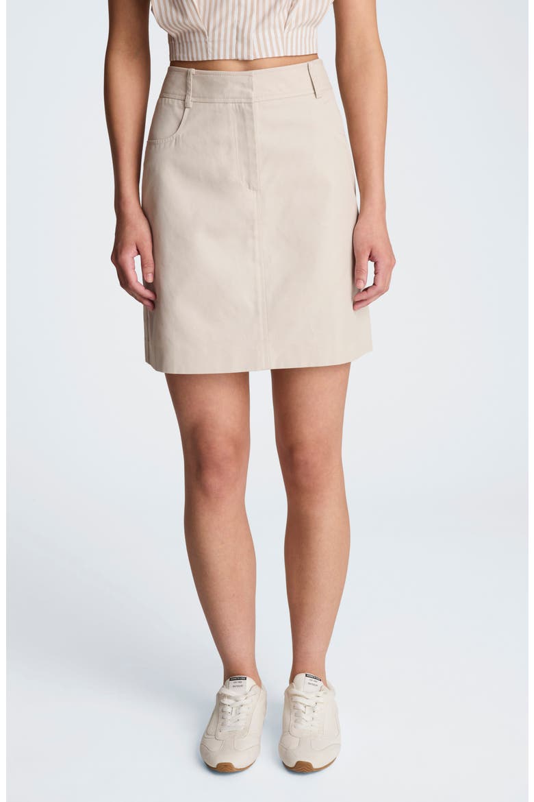 Cotton Miniskirt, Main, color, OXFORD STONE