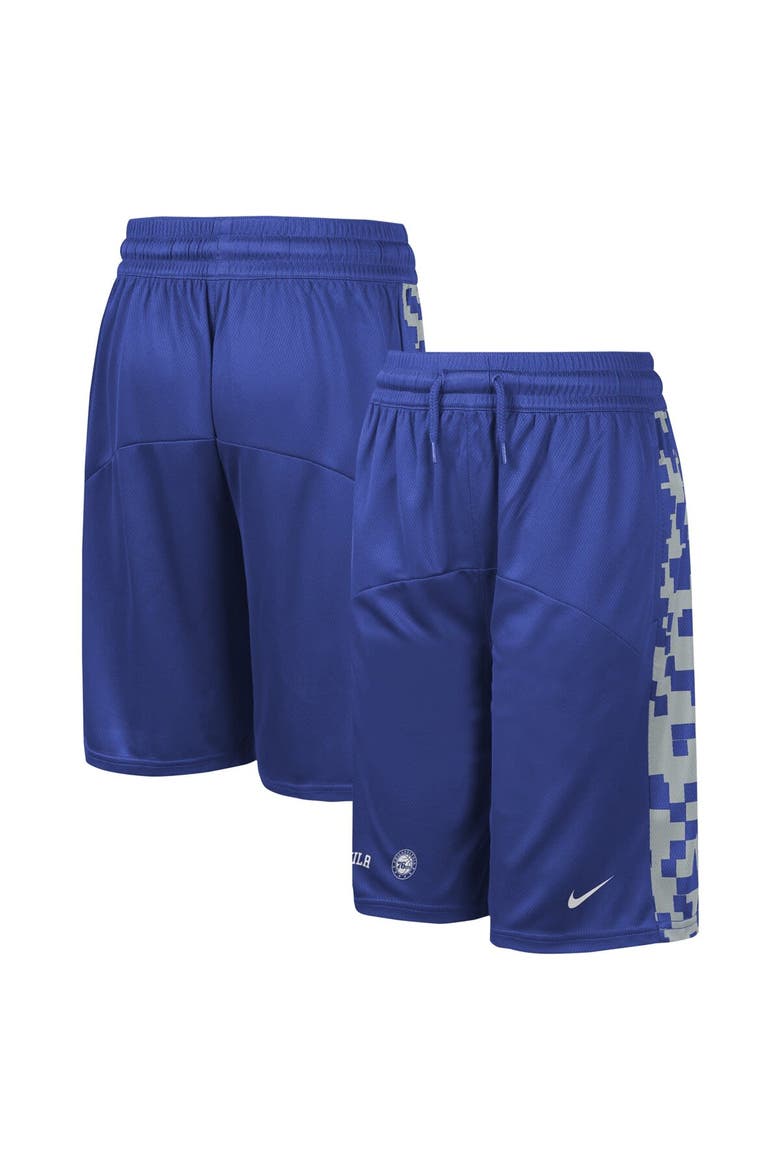 Youth Nike Royal Philadelphia 76ers Courtside Starting Five Team Shorts, Main, color, Royal