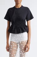 Cecilie Bahnsen Ace Smocked Jersey Peplum T-Shirt