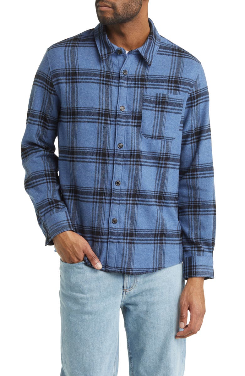 A.P.C. Surchemise Trek Plaid Flannel Button-Up Shirt, Alternate, color, 