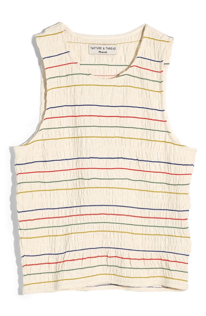 Madewell Texture & Thread Rainbow Stitch Smocked Tank, Alternate, color,