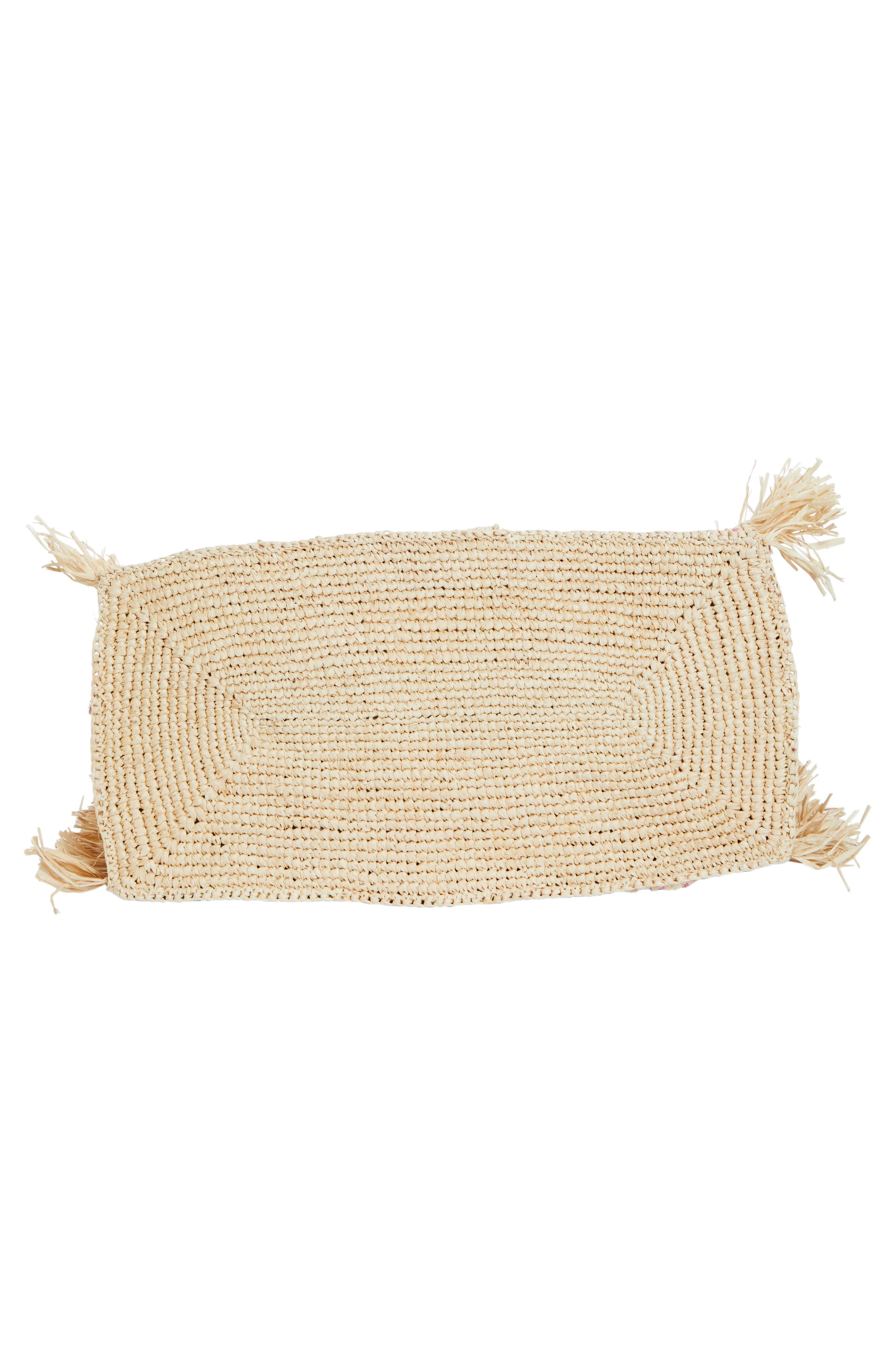 Najoom Crochet Raffia Tote, Alternate, color, PINK