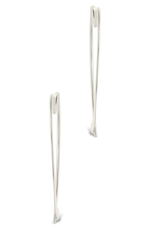 Sterling Forever Rorie Heart Threader Hoop Earrings